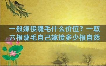 一般嫁接睫毛什么价位？一取六根睫毛自己嫁接多少根自然