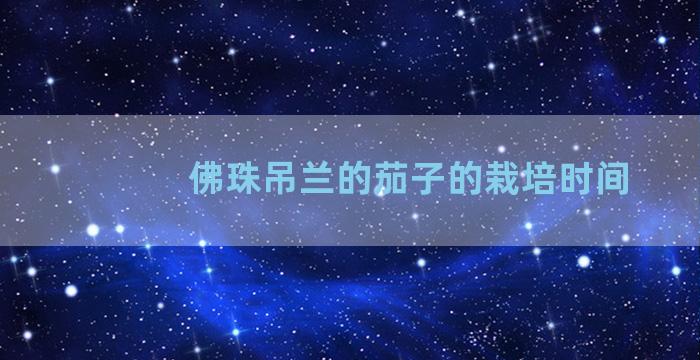 佛珠吊兰的茄子的栽培时间