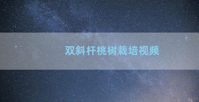 双斜杆桃树栽培视频