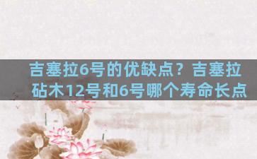 吉塞拉6号的优缺点？吉塞拉砧木12号和6号哪个寿命长点