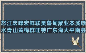 怒江宏峰宏鲜联昊鲁甸聚业本溪绿水青山黄梅群旺特广东海大平南县特杨自凯十种养肾的方法