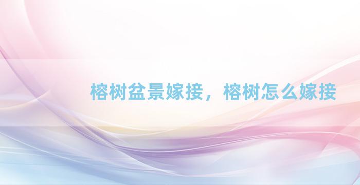 榕树盆景嫁接，榕树怎么嫁接