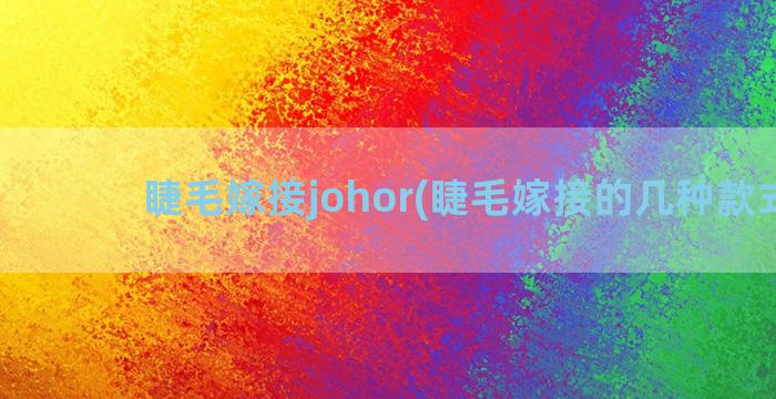 睫毛嫁接johor(睫毛嫁接的几种款式图)