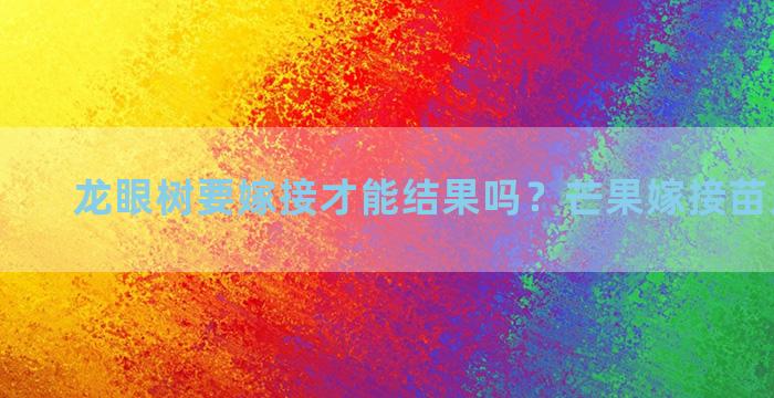 龙眼树要嫁接才能结果吗？芒果嫁接苗几年挂果